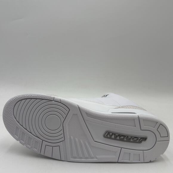 Nike Air Jordan 3 Retro White Silver Sneakers CT8532 111 Men Size 11 NEW main image 2